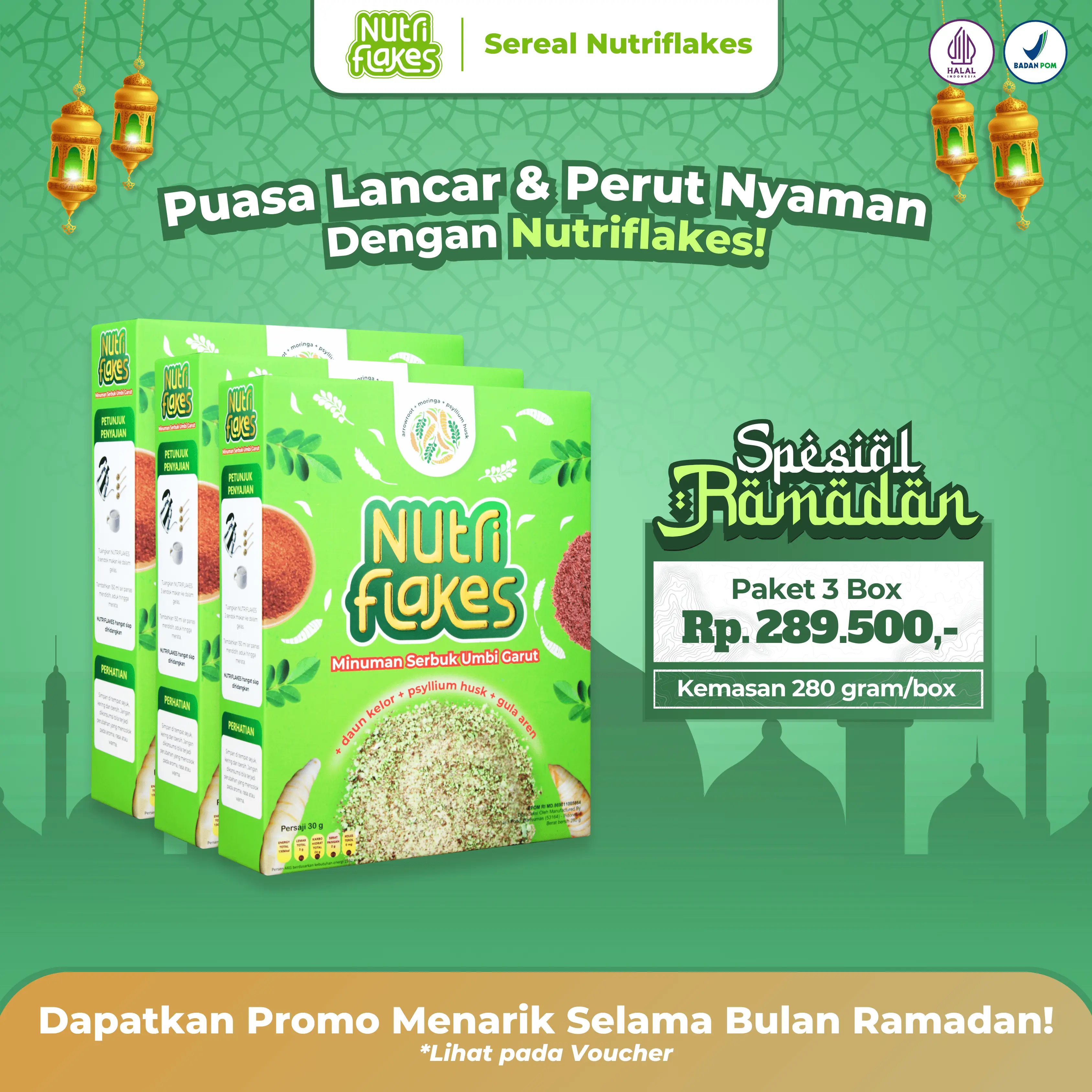 Nutriflakes paket 3 box  Susu Granola Cereal Oatmeal