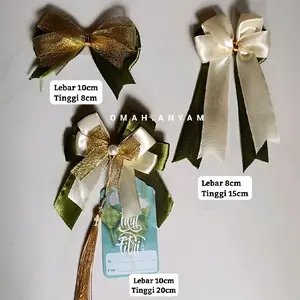 Aksen pita hampers lebaran | pita hias idul fitri | aksesoris lebaran