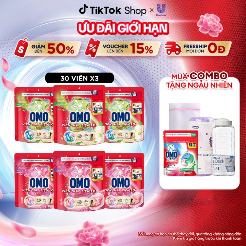 Combo 3 Túi viên giặt tiện lợi OMO 3 trong 1 [1]