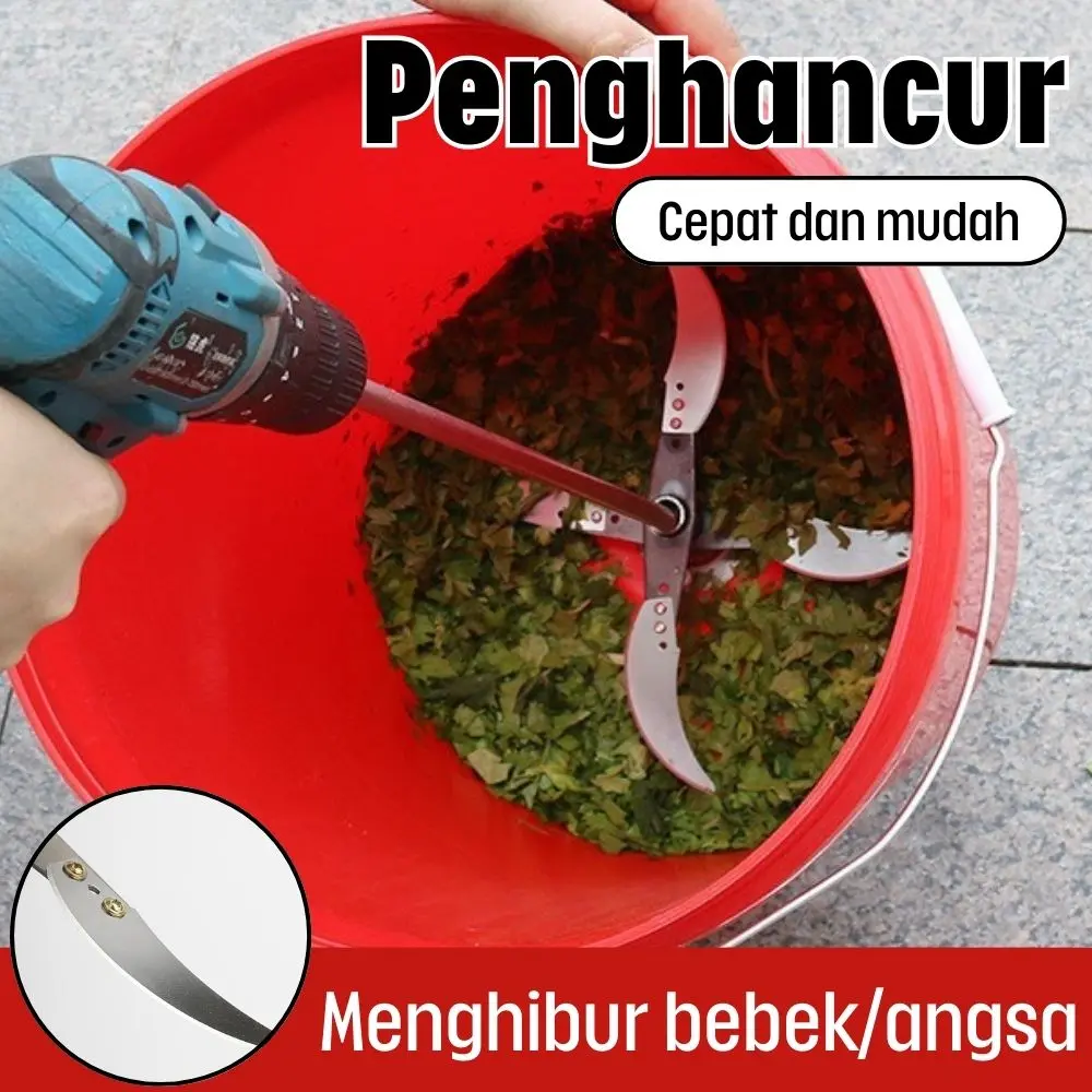 As Pengaduk Baja Padat Diameter 10mm dengan Pisau Stainless 4 Mata, Suku Cadang Pengganti Alat Olah Makanan Dapur, Pengaduk Bahan Sayur Daging, Hanya Aksesoris Tanpa Mesin