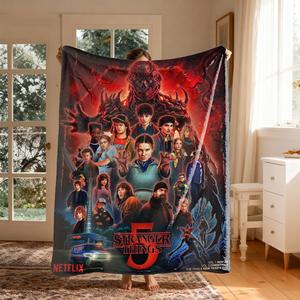 Manta de franela de Stranger Things Temporada 5, grande, suave, ligera y cálida, perfecta para cama, sofá, oficina, camping y viajes, regalo de Navidad e invierno