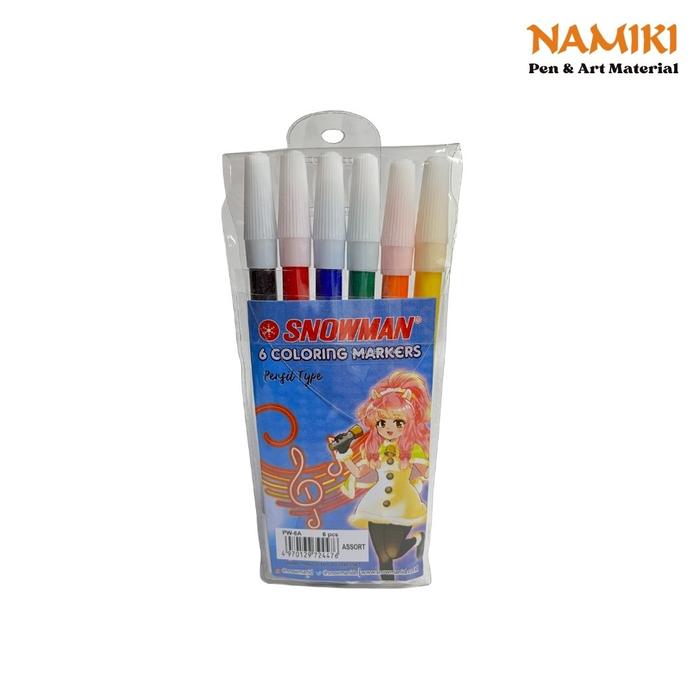 Gambar Spidol Snowman Color Pen Marker Set 6 Warna Murah dan Berkualitas Asli dan Original dari Namiki Online Kota Semarang Tokopedia