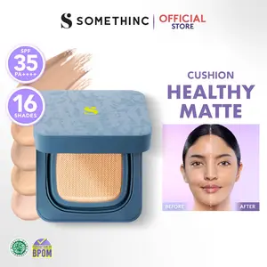 SOMETHINC  HOOMAN Breathable Cushion Cover SPF 35 PA++++ - Cushion Dengan Skin Matte Finish Anti Greasy, Anti Cakey, Anti Cracking | Menyamarkan Pori, Meratakan Warna Kulit, Ringan Di Wajah, Memproteksi Kulit Dari Sinar Matahari Mengandung skincare