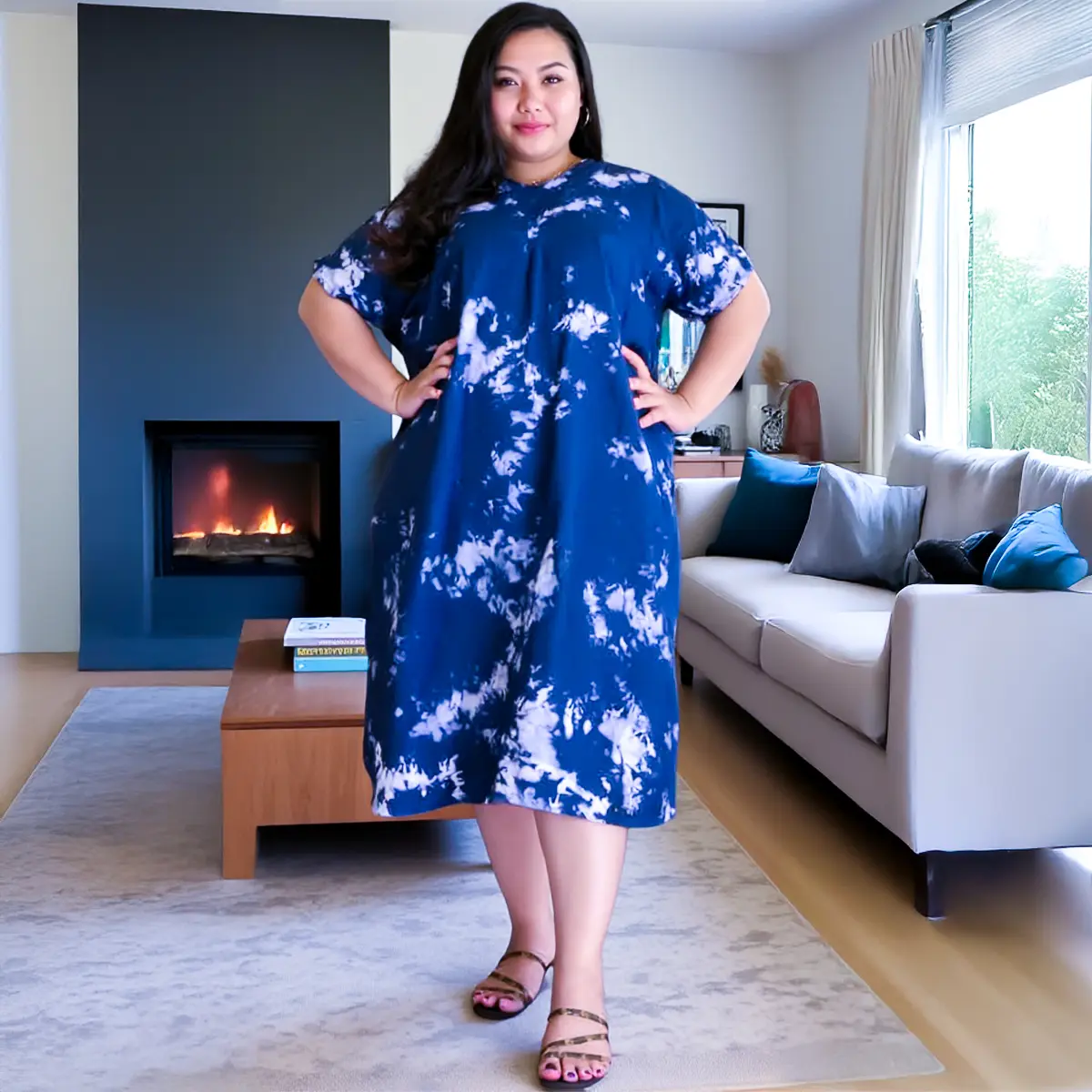 Daster mega jumbo resleting size XXL rayon