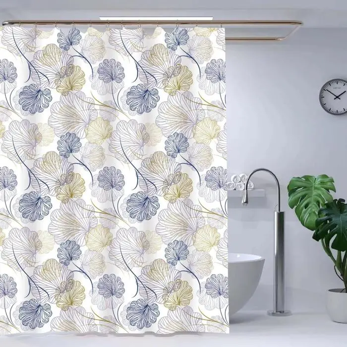 200x200cm Tirai Mandi bahn peva anti air tebal dengan pengait dan ring