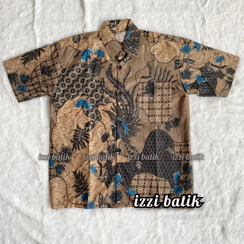 Batik Anak Laki Laki Premium Lengan Pendek Kemeja Sekolah Baju Terbaru Cowok TK SD 2-13 Tahun 5