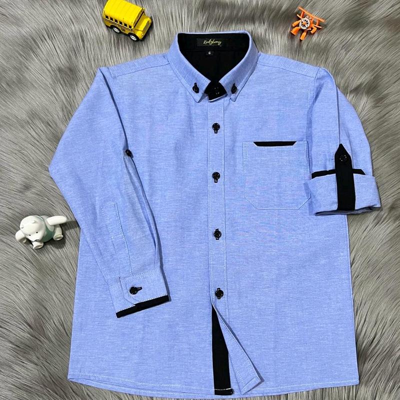 Kemeja Fashion Lengan Panjang Skoder/Kemeja Anak Bahan Katun Oxford Usia 7 - 16 Tahun 0