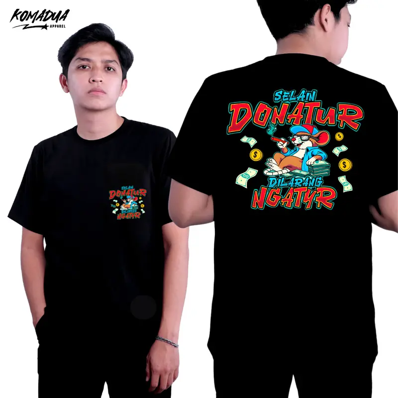 Kaos Selain Donatur Dilarang Ngatur Baju Atasan Dewasa Hitam Kaos Kata Kata Cowok Tshirt Keren Oblong Sablon Katun Unisex Komadua 2