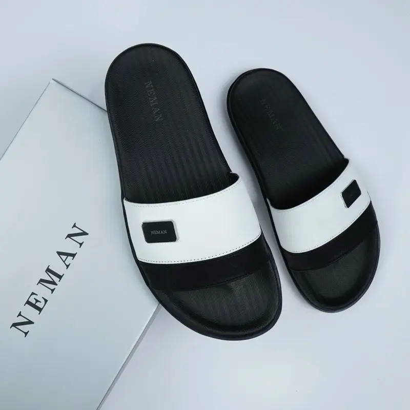 DÉP DA NEMAN, Chất Liệu Da Microfiber Phối Màu, Đã Khâu Quai, Hỗ Trợ Đổi Size : MS18 Cao Su Slipper DéP