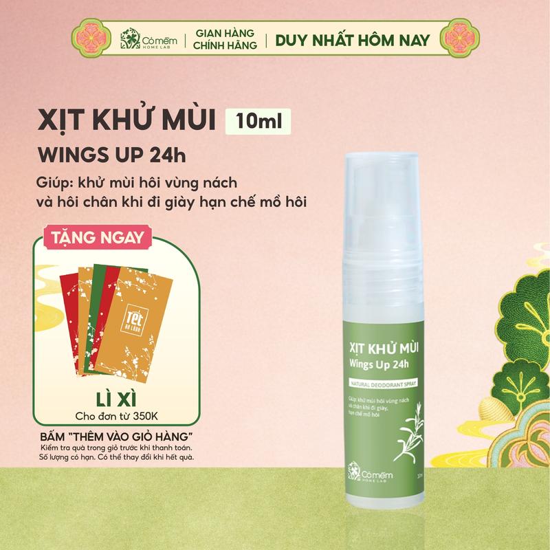   MiniSize  Xịt Khử Mùi Wings Up 24h Khử Mùi Hôi Nách Hôi Chân Giảm Tiết Mồ Hôi Và Ngăn Ngừa Vi Khuẩn Gây Mùi Cỏ Mềm 10ml 