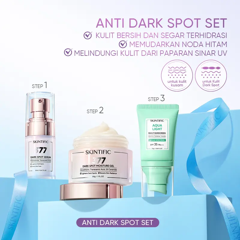 Skintific 3pcs Skincare Set Serum + Moisturizer + Sunscreen / Anti Dark Spot Set / Retinol Set / Peeling Set / Glowing Set / Acne Set / Repair Barrier Set 1