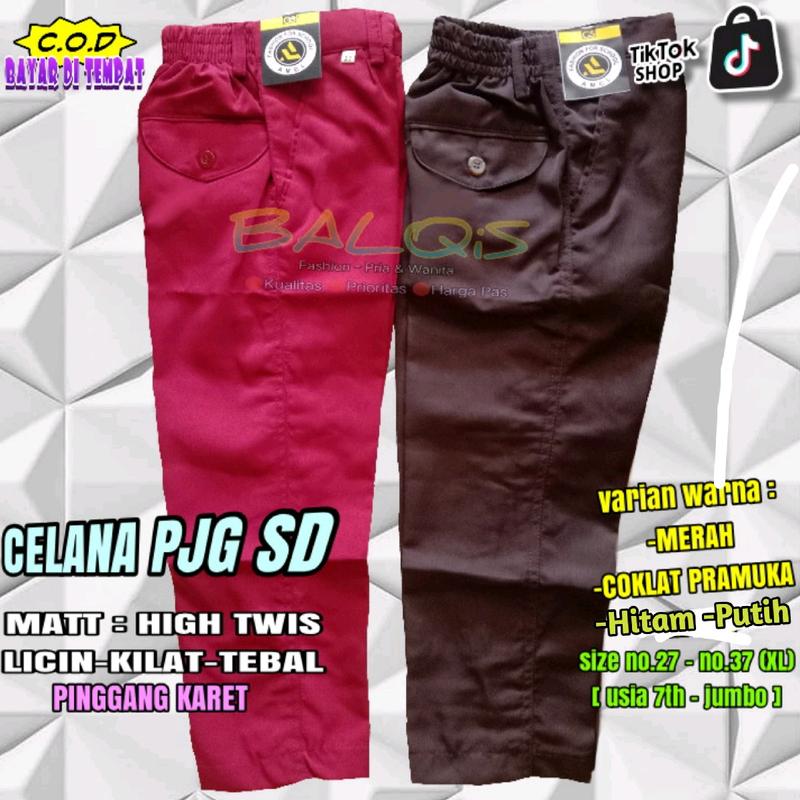 Celana Panjang SD Licin Seragam Sekolah Siswa High Twis Pria Fashion Katun Twiss Cowok 2