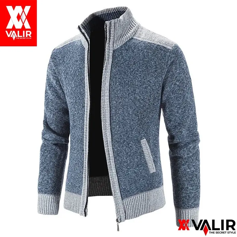 Valir Nelson Jaket Sweater Rajut Pria Keren Terbaru Bahan Tebal Berkualitas Distro Lengan Panjang Knitwear Kerah Hitam 2