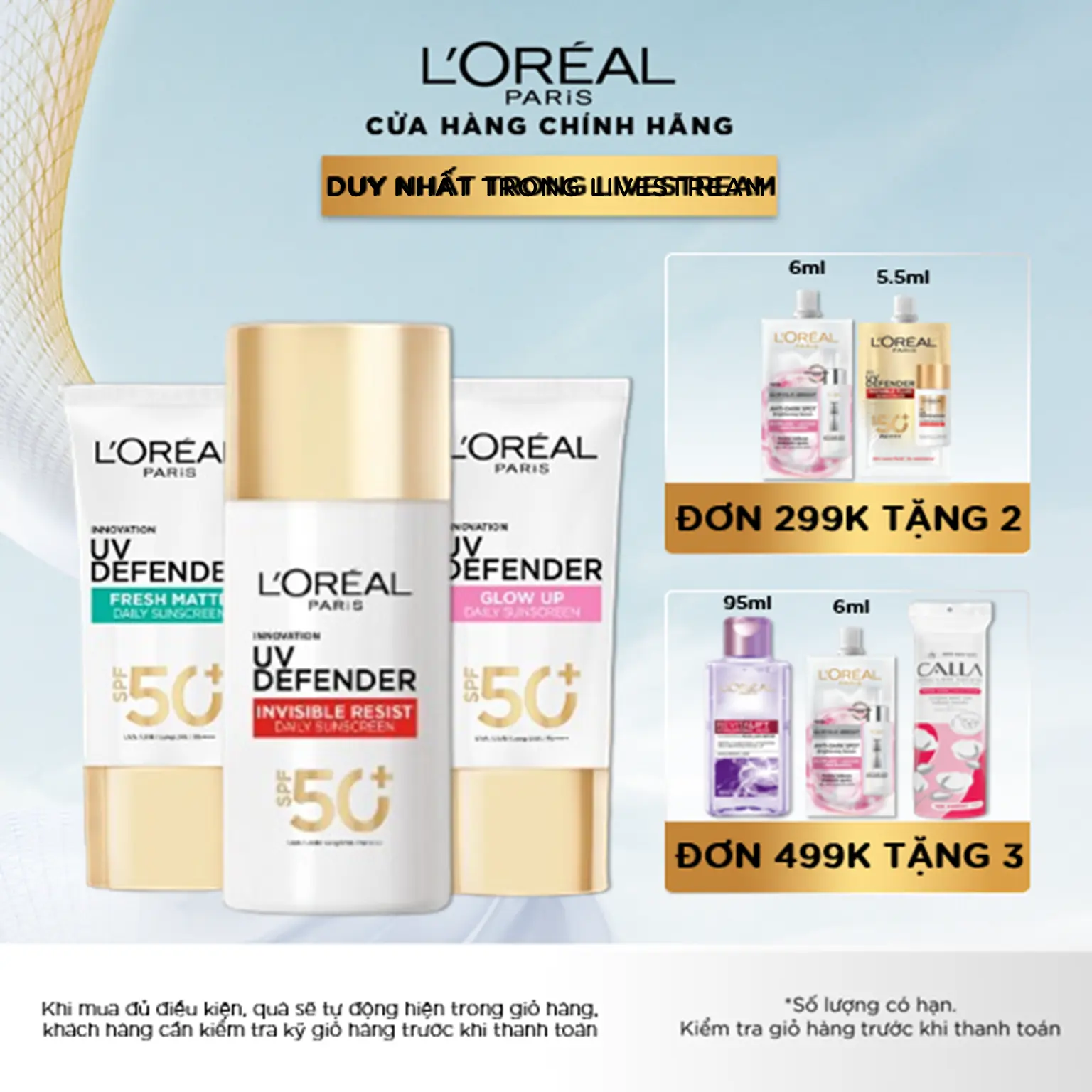 Sữa Chống Nắng Phổ Rộng Uv Defender Invisible Resist L’oréal Paris 50ml Spf 50+ Pa++++