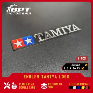 TAMIYA LOGO EMBLEM AKRILIK VARIASI BUKAN STICKER MOBIL MOTOR DENGAN PEREKAT