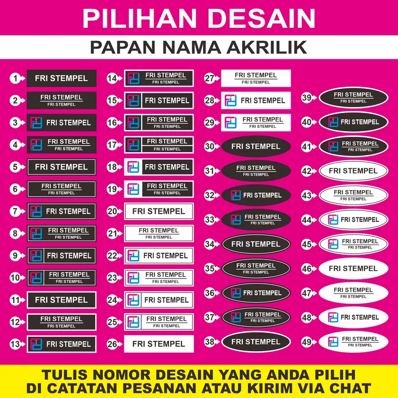 Papan Nama Custom - Nama Dada Bahan Akrilik Berlapis Resin Bening 1