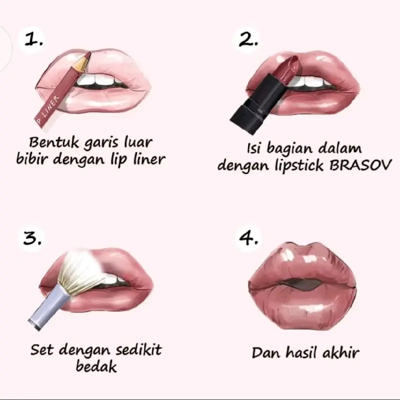 Lipstik Brasov Brasov Lipstick Matte Kosmetik Bibir 1