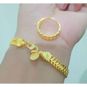 Set Gelang Dan Cincin Terbaru Bahan Koin 1991-1992 Anti Karat Gelang Bracelets dengan Desain Unik dan Eksklusif