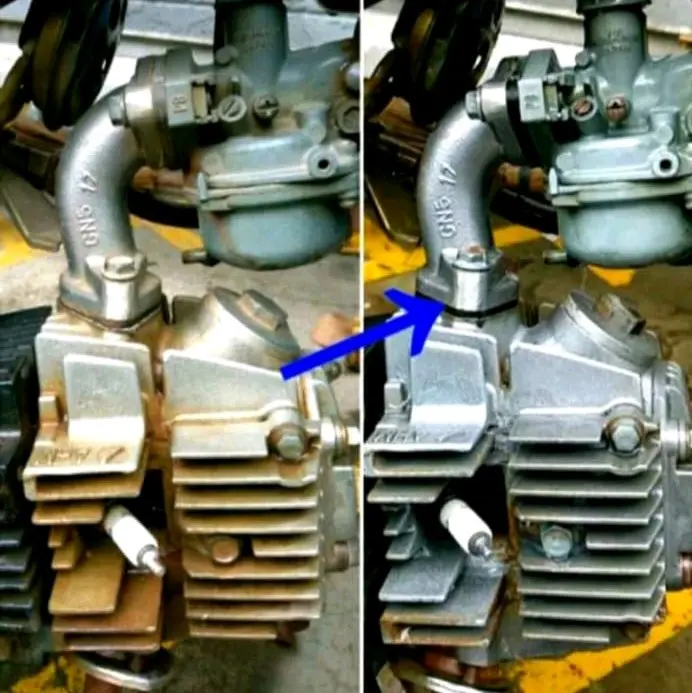 DENZ AUTO DETAILING CAIRAN PEMBERSIH KERAK PADA MESIN MOTOR/MOBIL 250ml FREE KUAS & SARUNG TANGAN 2