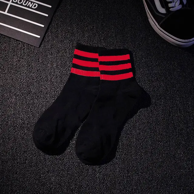 Kaos Kaki Pendek 3/4 Diatas Semata Kaki Skate Oldschool motif Stripe Garis Pria Wanita Nyaman Lembut Ankle Tebal Polos Dewasa Panjang 5