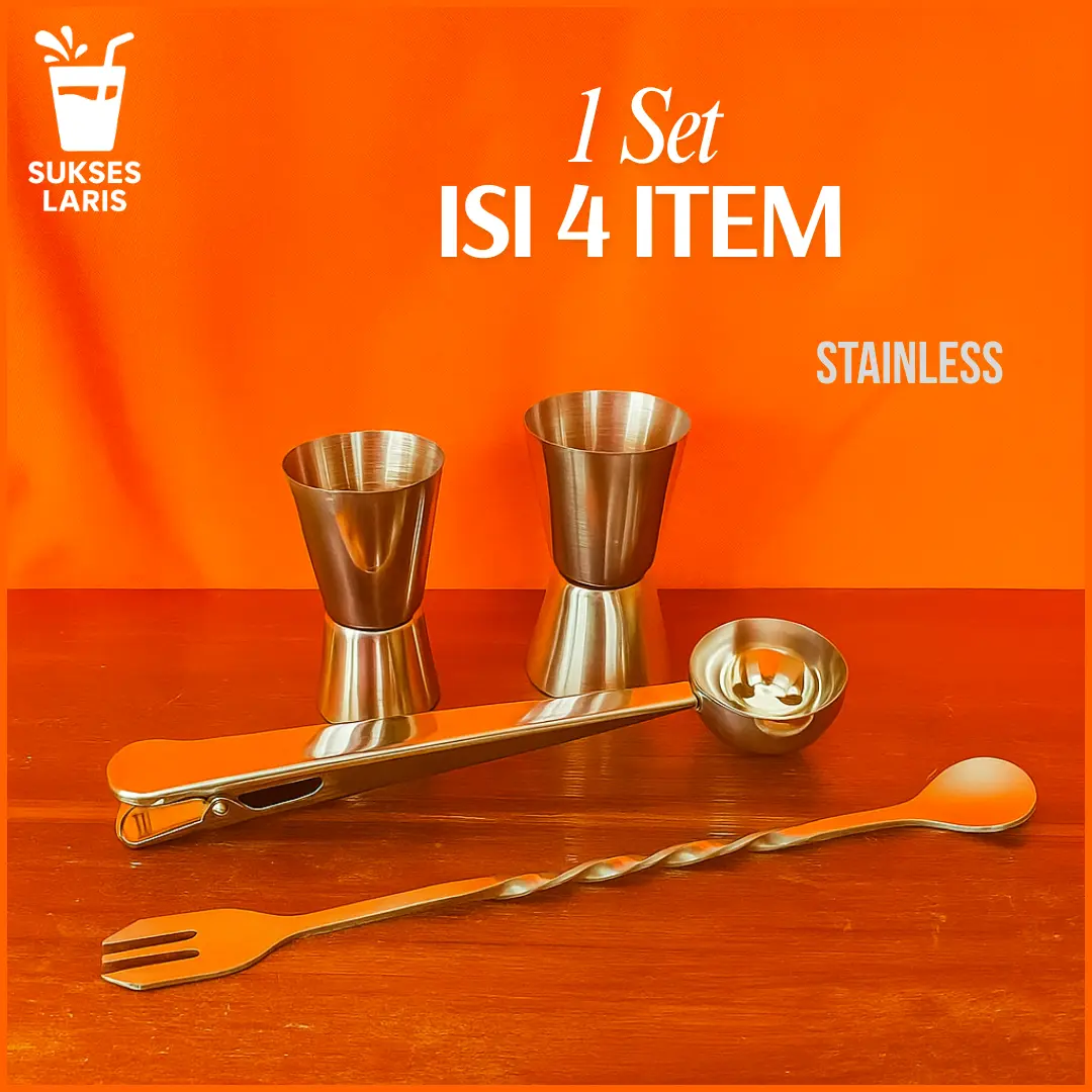 GELAS TAKAR STAINLESS 1 SET | GELAS TAKAR | SENDOK