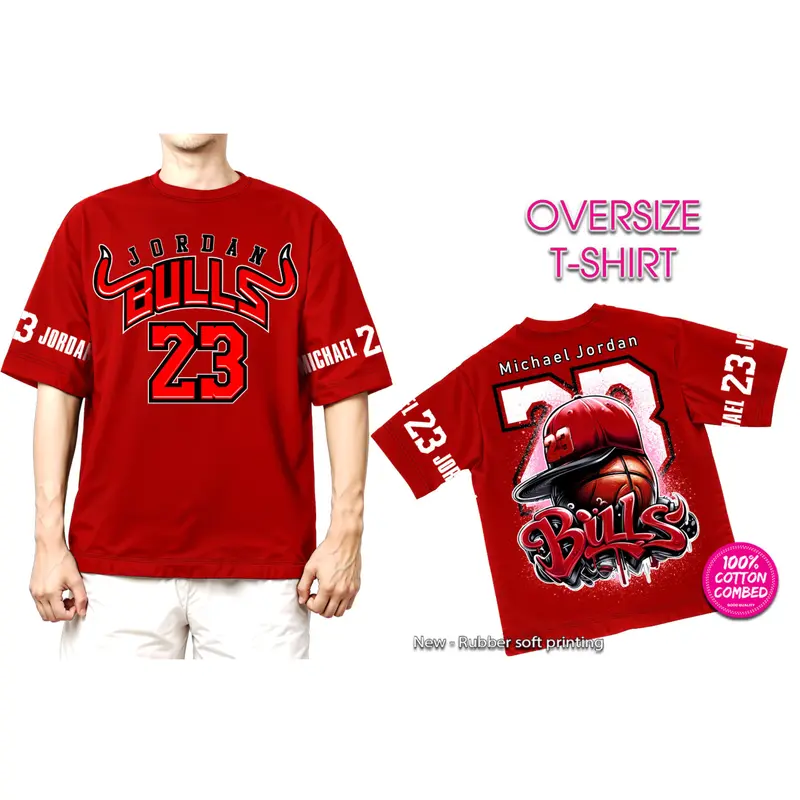 Oversize Pria Merah Sky Jor 23 Baju Kaus Cowok Bahan Katun Premium Lembut Keren Oblong Motif Dewasa 6