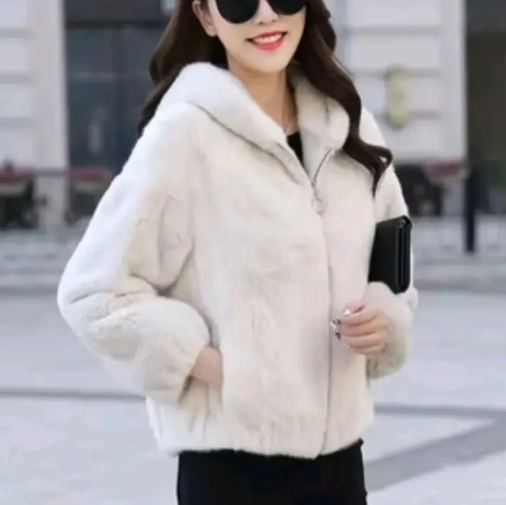 jaket bulu sherpa wanita flufy hangat tebal our color korean style import aw Dewasa Remaja Lembut Oversize Panjang Zipper 5