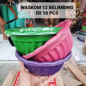 Paket hemat 24 pcs baskom plastik hajatan ukuran 12 super model belimbing / waskom ember basin