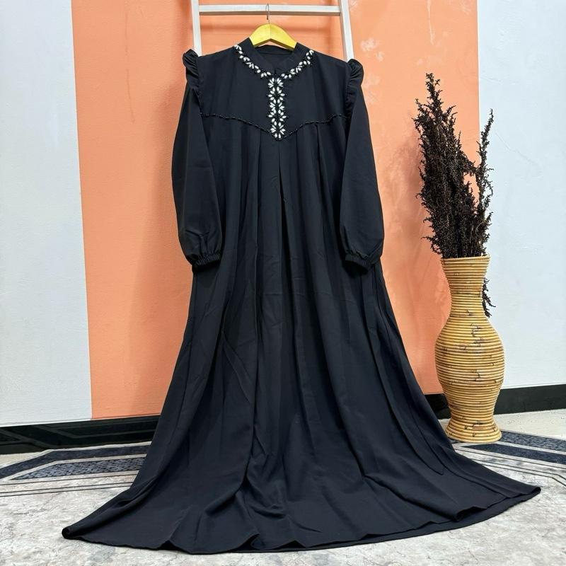 BUNGA Dress Sabrina Anti UV Aplikasi Payet Premium Dress Simpel Elegan Mewah Gamis Kondangan Dewasa 2