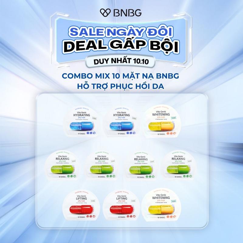 (Live) Combo 10 Mặt Nạ BNBG Mix Hỗ Trợ Phục Hồi Da BNBG Vita Genic Jelly Mask 30mlx10