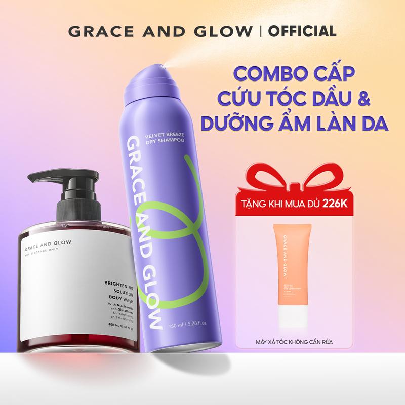   MỚI  Combo Dầu gội khô +Sữa tắm trắng Dầu gội khô + Xịt tóc Dầu gội khô+ Dầu gội kiểm soát dầu phồng tóc Grace and Glow Velvet Opium Daisy Breeze 150ml kiềm dầu lâu bết giúp giải cứu tóc bết lưu 