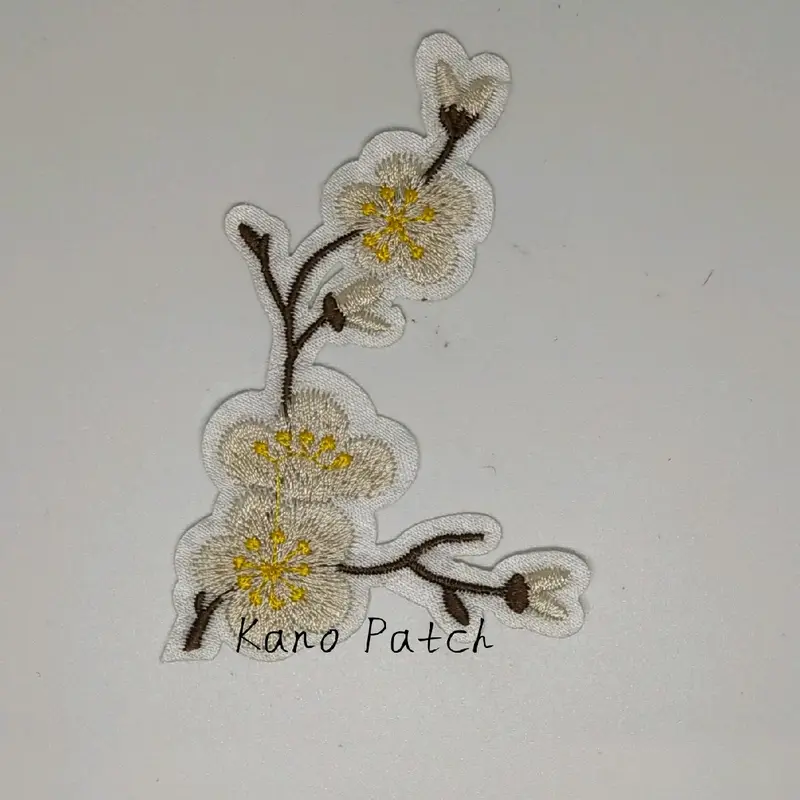 Patch bordir Embroidery Bunga Sakura Cantik (segera kirim) 10 x 6 cm 0