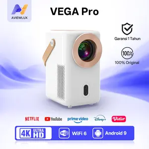 AVIEWLUX VEGA Pro Smart Proyektor LCD - Android 9 - 4K Full HD 1080P - 700 ANSI - WiFi 6 - Bluetooth 5.2 - Auto Focus Keystone - HiFi Sound Projector-LCD-netflix-youtube-kabel hdmi laptop ke proyektor-home theater