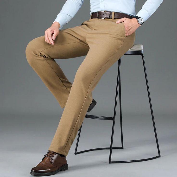 Slimfit Celana Kerja Panjang Bahan Wol Pria Model Terbaru