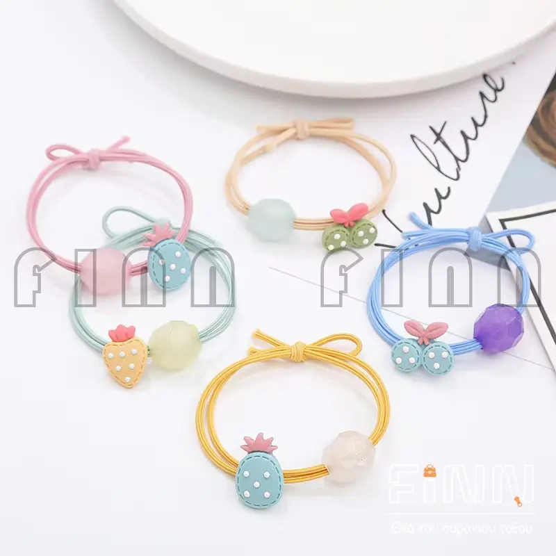 [ 1 PCS ] Ikat Rambut Karet Wanita Fashion Motif Manik Buah Lucu
