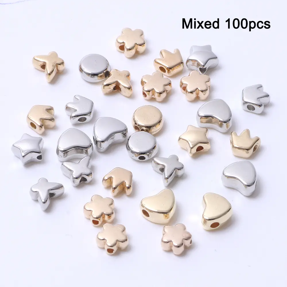 Hạt Charm, Thiết Kế Vương Miện, Miếng Đệm Rời, Hạt CCB, Để Phát Hiện Tự Làm Đồ Trang Sức, Hình Dạng Ngôi Sao, Trái Tim Và Hoa, Hạt Acrylic, 100 Chiếc
