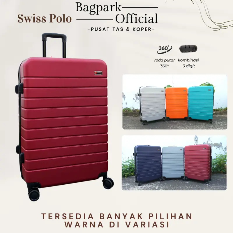 BAGPARK Koper Fiber Swiss Polo 28 Inch / Koper Jumbo / Motif Polos Garis /  Bagasi SIze / Koper Import / Koper Murah / Koper Mudik Jumbo / Koper Polo Fiber Jumbo 4