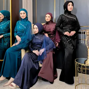 Affiaa Dres Kondangan Mermaid Tile Eksklusif Dress Muslim Motif Mutiara Kombinasi Gamis Pesta Mewah Wanita Dewasa Remaja Maxi Lebaran