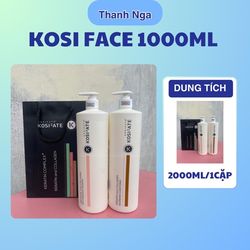 Dầu gội cặp dưỡng sinh Kosifate Keratin giảm gầu giảm ngứa dung tích 1000mlx2 Dưỡng Tóc