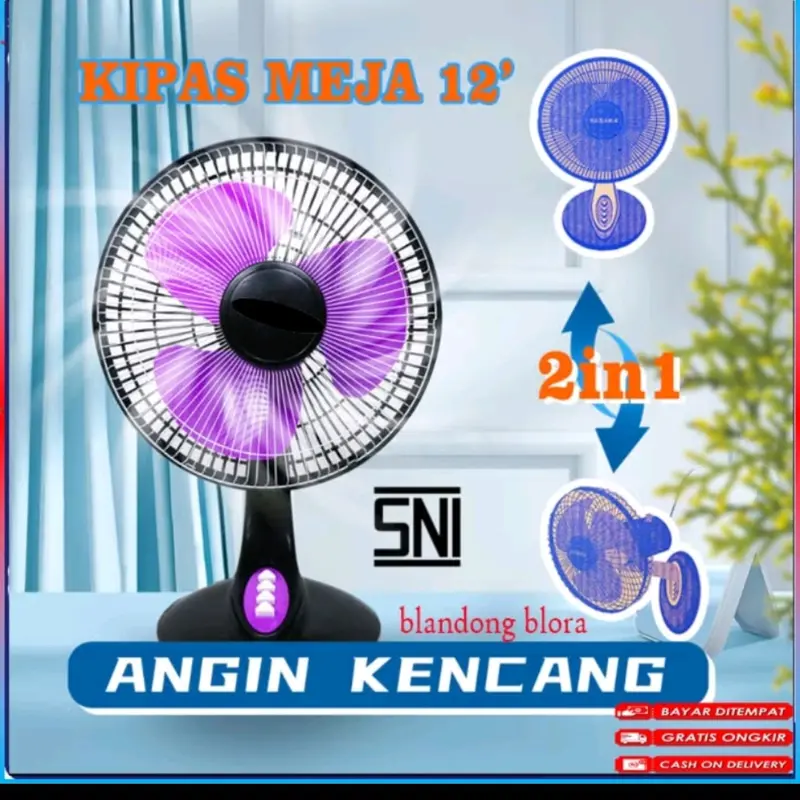 deskfan mastap 12inchi 2in1 bisa wallfan bisa deskfan 0