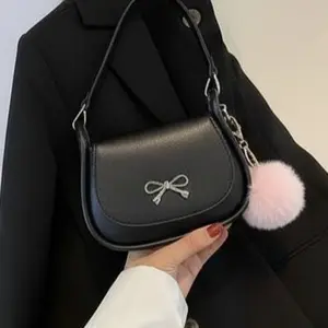 Queensha Tas Selempang Wanita SHERA MINI Slingbag Wanita Terlaris [Free Bagcharm] Korean Style Bag - Tas Wanita Putih Cantik Free Scarf & Pom-pom