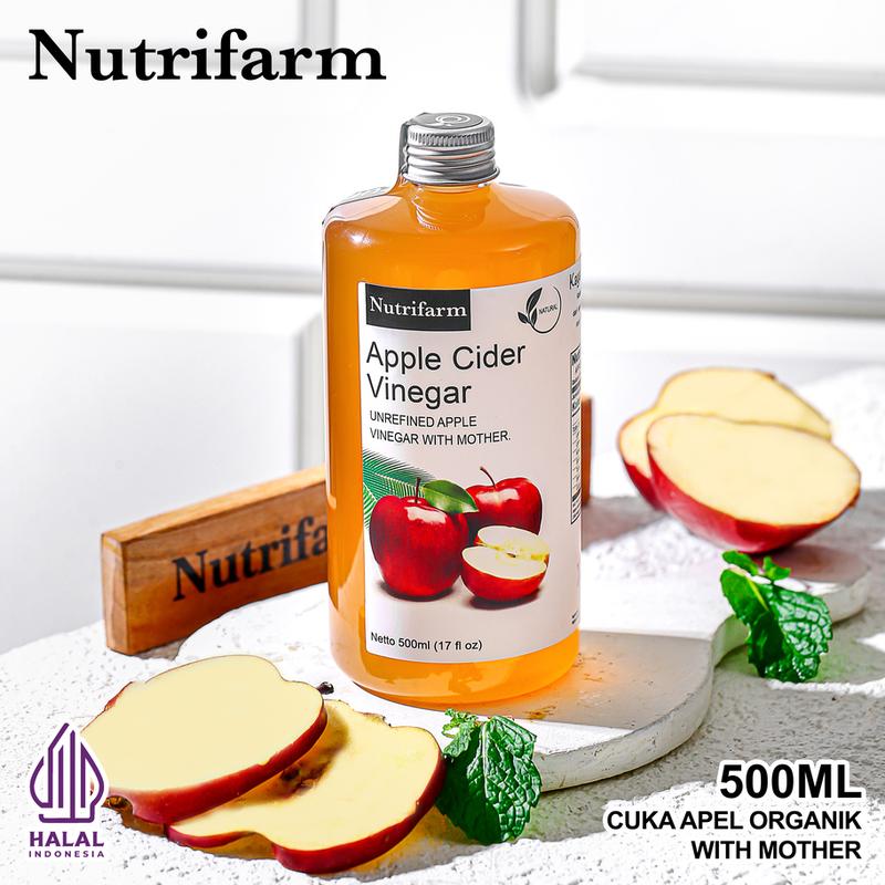 NUTRIFARM CUKA APEL 500ML WITH MOTHER CUKA APEL 500 ML organik 0