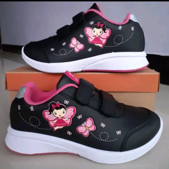 Sepatu Ando Karakter Anak Perempuan Sepatu Sekolah TK Sepatu Paud Sepatu Balita Pink Cewek Hitam pink Putih Merah Fashion Sd 7