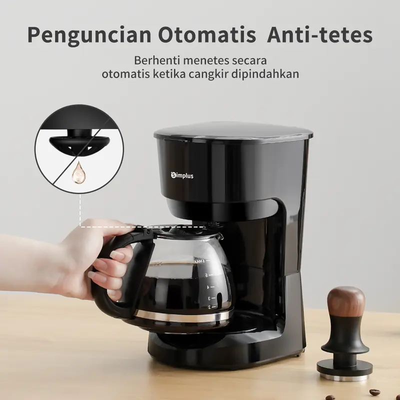 【SUPER PROMO 】SIMPLUS Mesin Kopi Drip Otomatis 750ml /Americano/Vietnam Drip/ Coffee Maker Serbaguna KFJH011 5