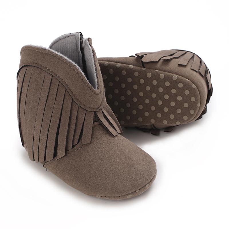 Product Introduction of Autumn and Winter Classic Tassel Baby Boots for Infants and Toddlers Soft Sole Warm Learning Shoes 15
