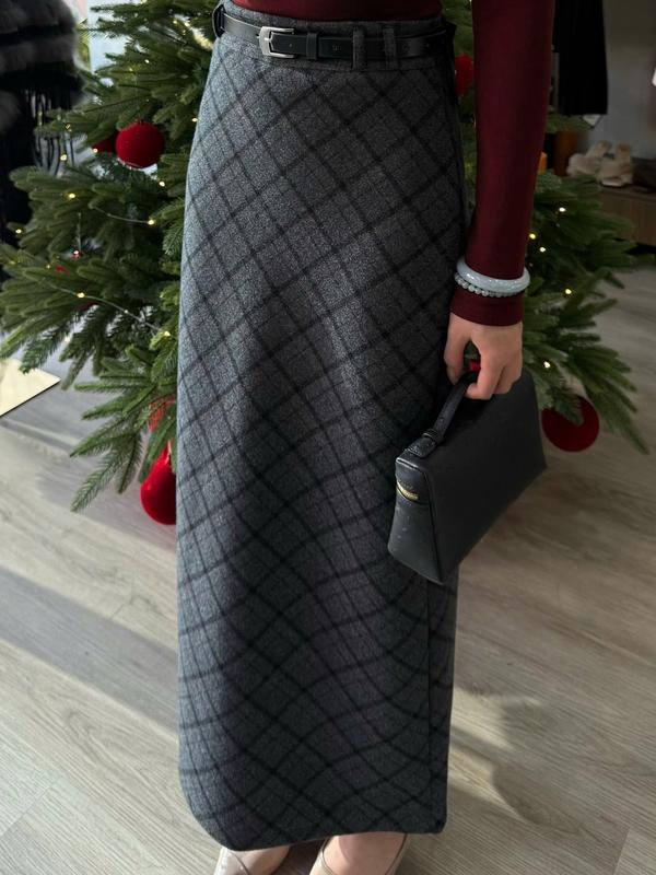   9881A  Chân Váy Dạ Dài 92cm – Form Đứng Có Lót Bên Trong Hàng Hàng Châu - Nội Địa Trung Cao Cấp 