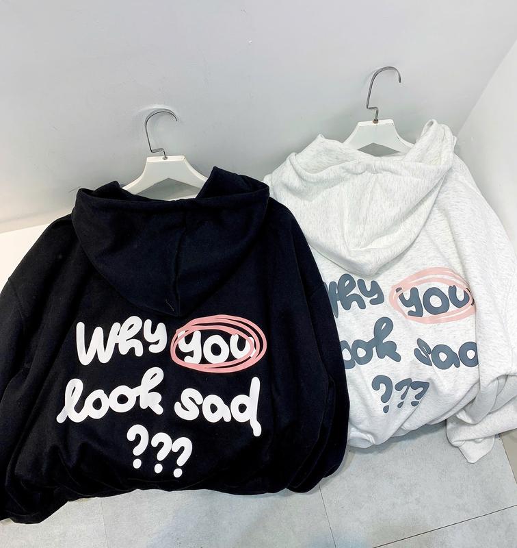 [MẪU MỚI ] Áo Khoác Hoodie Zip Chống Nắng Mùa Hè IN NỔI WHY YOU LOOK SAD , Vải Nỉ Ép Dành Riêng Cho Hè Nắng Nóng, Form Boxy Unisex Nam Nữ Đều Mặc Được, Có Túi Trong