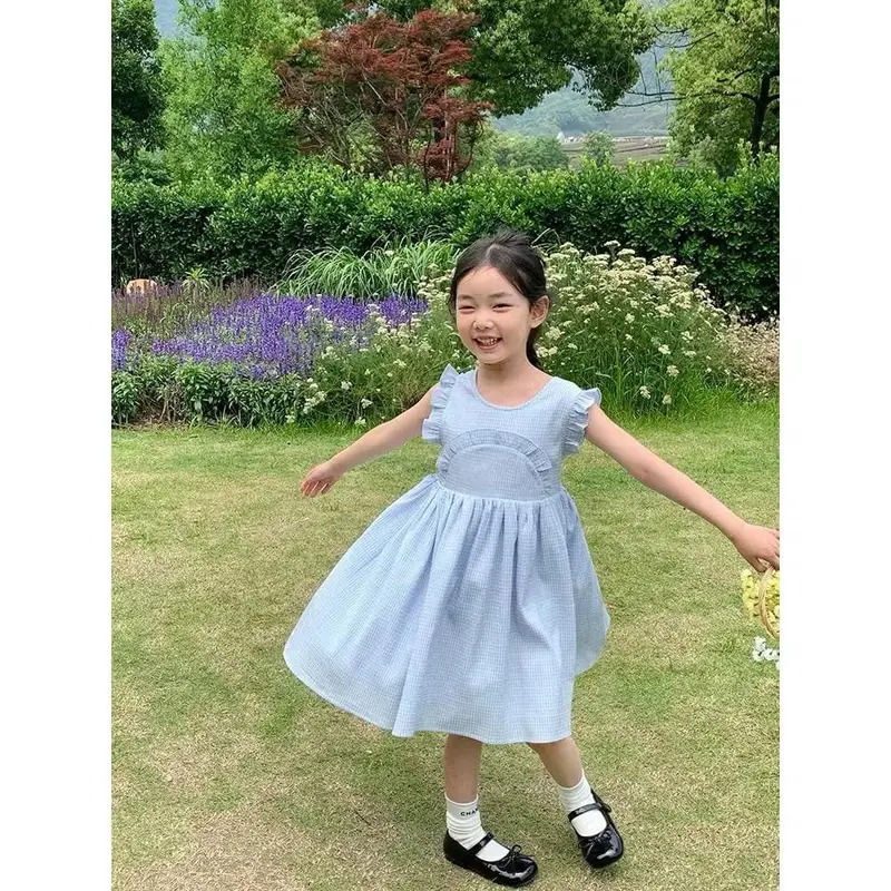 Willica WBSL DRESS KOREAN STYLE BLUE ANAK PEREMPUAN IMPORT 5