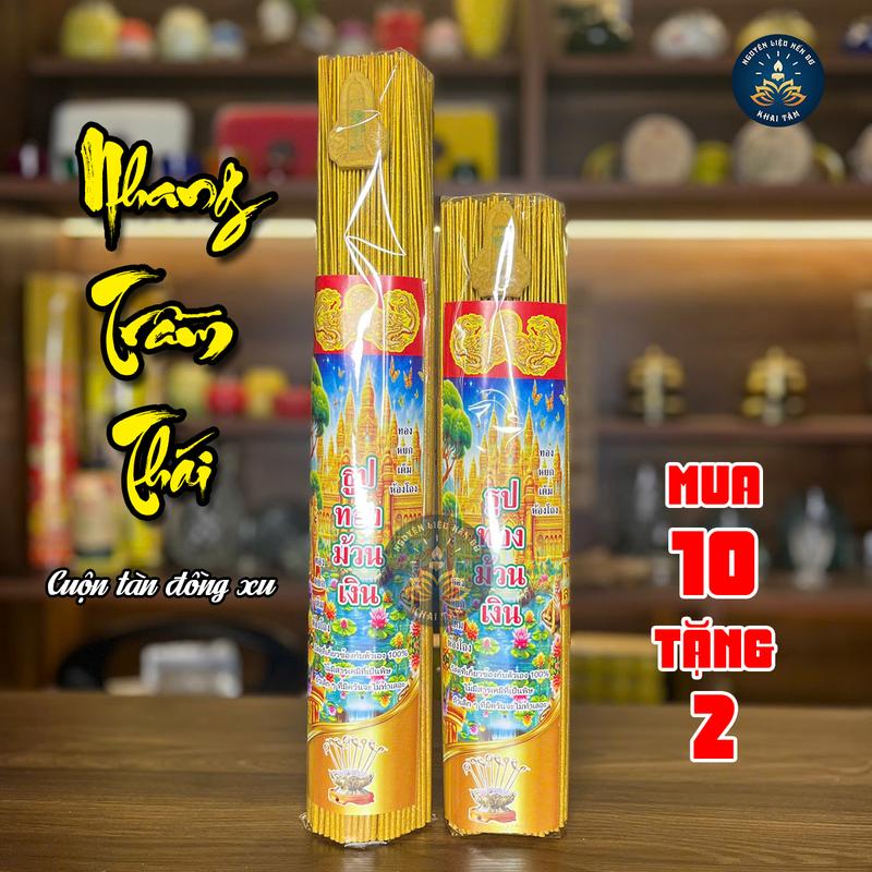 Nhang Trầm Thái 0.5Kg, Nhang Nhũ Vàng, Nhang Cuộn Đồng Xu, Mùi Thơm Đặc Biệt