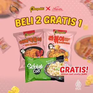 (CHEZZPOKKI X MARENTA) BELI 2+ GRATIS SEBLAK COET- Rabokki Topokki Spicy Cheese kuah keju makanan korea halal